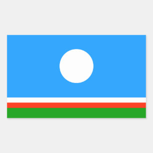Sticker Rectangulaire Drapeau de Sakha