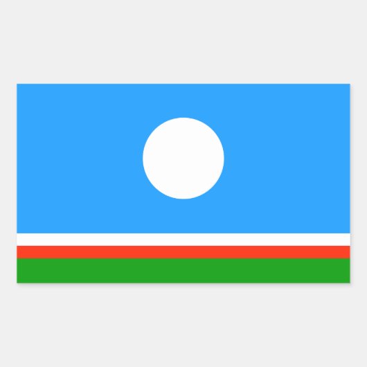 Sticker Rectangulaire Drapeau de Sakha (Devant)