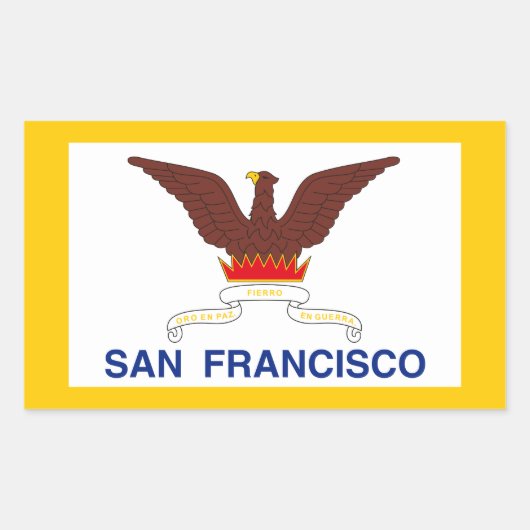 Sticker Rectangulaire Drapeau de San Francisco, Californie Stic Rectangu (Devant)