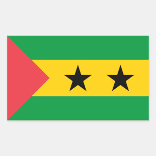 Sticker Rectangulaire Drapeau de Sao Tomé-et-Principe
