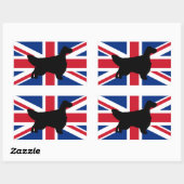 Sticker Rectangulaire drapeau de silhouette de setter anglais (Feuille)