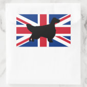 Sticker Rectangulaire drapeau de silhouette de setter anglais (Sac)