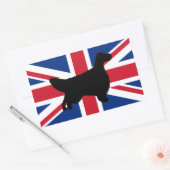 Sticker Rectangulaire drapeau de silhouette de setter anglais (Enveloppe)