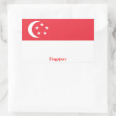 Sticker Rectangulaire Drapeau de Singapour (Sac)
