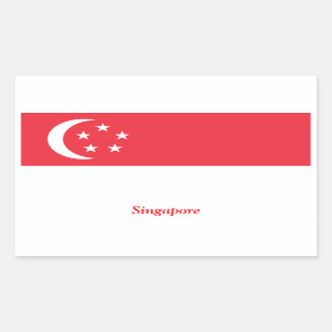 Sticker Rectangulaire Drapeau de Singapour