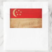 Sticker Rectangulaire Drapeau de Singapour (Sac)
