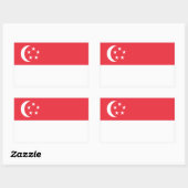 Sticker Rectangulaire Drapeau de Singapour (Feuille)