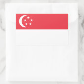 Sticker Rectangulaire Drapeau de Singapour, Drapeau de Singapour (Sac)