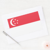 Sticker Rectangulaire Drapeau de Singapour, Drapeau de Singapour (Enveloppe)