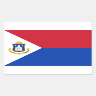 Sticker Rectangulaire Drapeau de Sint Maarten