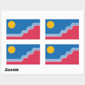 Sticker Rectangulaire Drapeau de Sioux Falls, Dakota du Sud (Feuille)