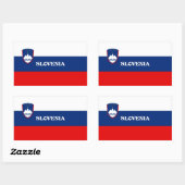 Sticker Rectangulaire Drapeau de Slovénie, étiqueté (Feuille)