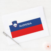 Sticker Rectangulaire Drapeau de Slovénie, étiqueté (Enveloppe)
