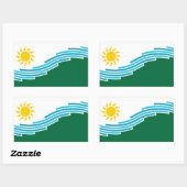 Sticker Rectangulaire Drapeau de Spokane, Washington (Feuille)