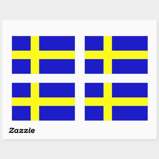 Sticker Rectangulaire Drapeau de Suède (Feuille)