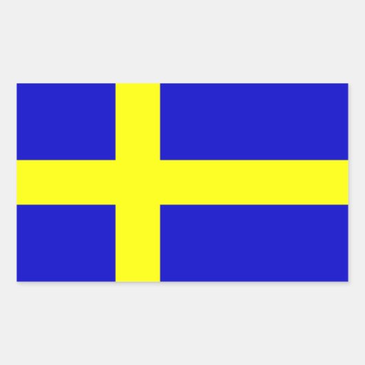 Sticker Rectangulaire Drapeau de Suède (Devant)