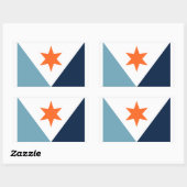 Sticker Rectangulaire Drapeau de Syracuse, New York (Feuille)