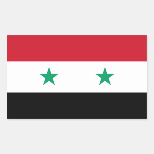 Sticker Rectangulaire Drapeau de Syrie (Devant)