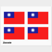 Sticker Rectangulaire Drapeau de Taïwan (Feuille)
