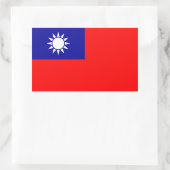 Sticker Rectangulaire Drapeau de Taïwan (Sac)