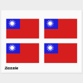 Sticker Rectangulaire Drapeau de Taïwan (Feuille)