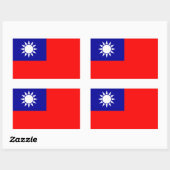 Sticker Rectangulaire Drapeau de Taïwan : République de Chine, Taipei ch (Feuille)