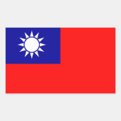 Sticker Rectangulaire Drapeau de Taïwan : République de Chine, Taipei ch (Devant)