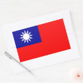 Sticker Rectangulaire Drapeau de Taïwan : République de Chine, Taipei ch (Enveloppe)