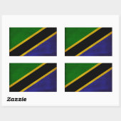 Sticker Rectangulaire Drapeau de Tanzanie (Feuille)