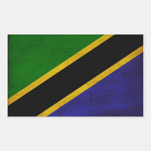 Sticker Rectangulaire Drapeau de Tanzanie (Devant)