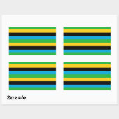 Sticker Rectangulaire Drapeau de Tanzanie (Feuille)