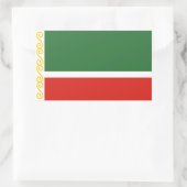 Sticker Rectangulaire Drapeau de Tchétchénie (Sac)