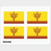 Sticker Rectangulaire Drapeau de Tchouvachie (Feuille)