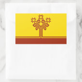 Sticker Rectangulaire Drapeau de Tchouvachie (Sac)
