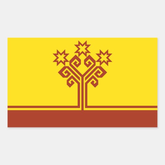 Sticker Rectangulaire Drapeau de Tchouvachie (Devant)