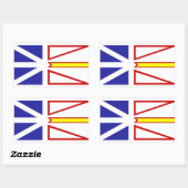 Sticker Rectangulaire Drapeau De Terre-Neuve Canada (Feuille)
