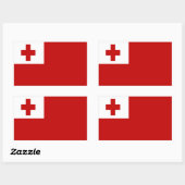 STICKER RECTANGULAIRE DRAPEAU DE TONGA (Feuille)