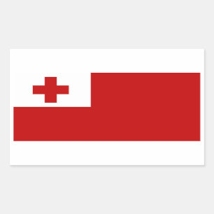 STICKER RECTANGULAIRE DRAPEAU DE TONGA