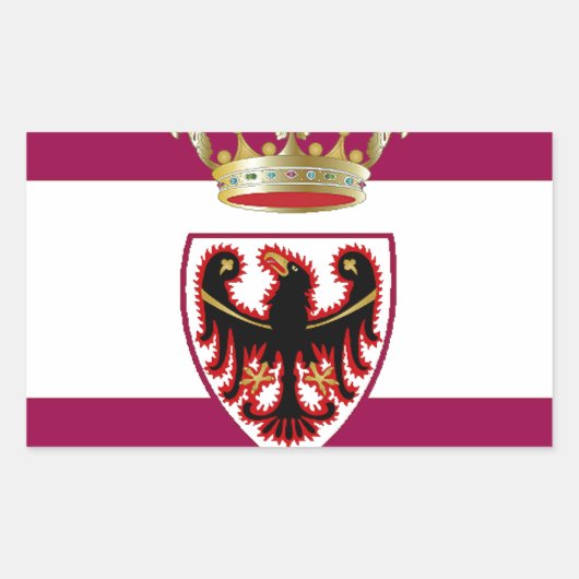 Sticker Rectangulaire Drapeau de Trentino (Italie) (Devant)