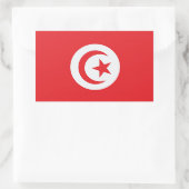 Sticker Rectangulaire Drapeau de Tunisie, Afrique du Nord, (Sac)