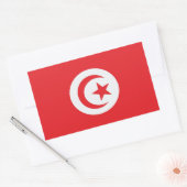 Sticker Rectangulaire Drapeau de Tunisie, Afrique du Nord, (Enveloppe)