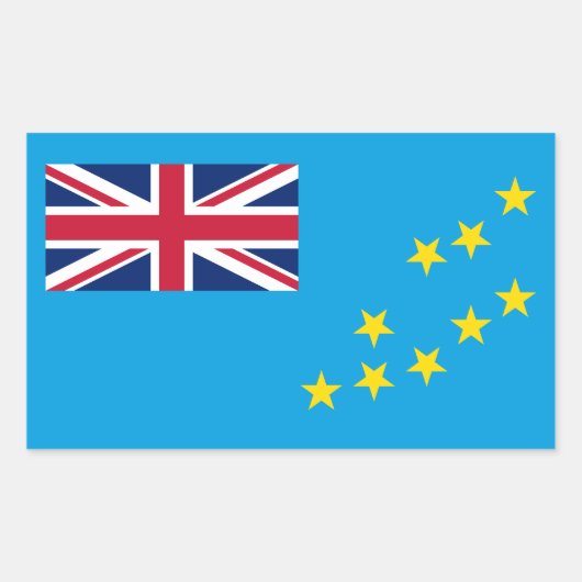 Sticker Rectangulaire Drapeau de Tuvalu (Devant)