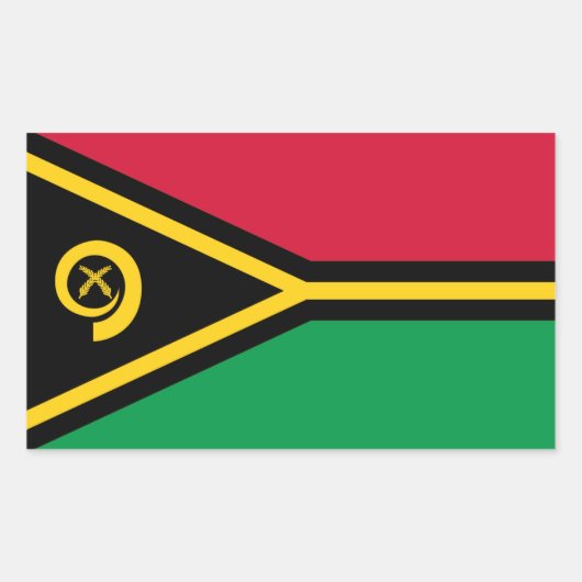Sticker Rectangulaire Drapeau de Vanuatu (Devant)