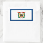 Sticker Rectangulaire Drapeau de Virginie-Occidentale, Drapeau de Virgin (Sac)