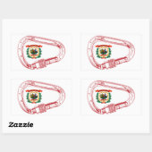 Sticker Rectangulaire Drapeau de Virginie-Occidentale Escalade carabiner (Feuille)