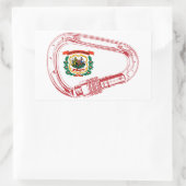 Sticker Rectangulaire Drapeau de Virginie-Occidentale Escalade carabiner (Sac)