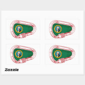 Sticker Rectangulaire Drapeau de Washington Carabiner Escalade (Feuille)