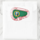 Sticker Rectangulaire Drapeau de Washington Carabiner Escalade (Sac)