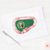 Sticker Rectangulaire Drapeau de Washington Carabiner Escalade (Enveloppe)