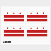 Sticker Rectangulaire Drapeau de Washington DC (Feuille)